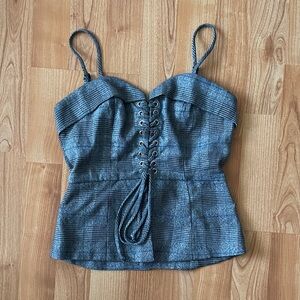Fashion Nova Peplum Plaid Crop Top (NWOT)